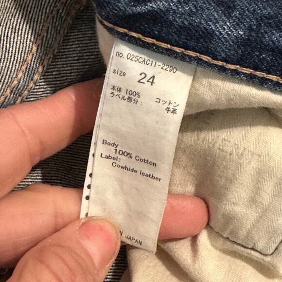 MOUSSY VINTAGE Women's Blue Distressed Raw Hem Straight Leg Jeans Size 24 - Picture 7 of 7